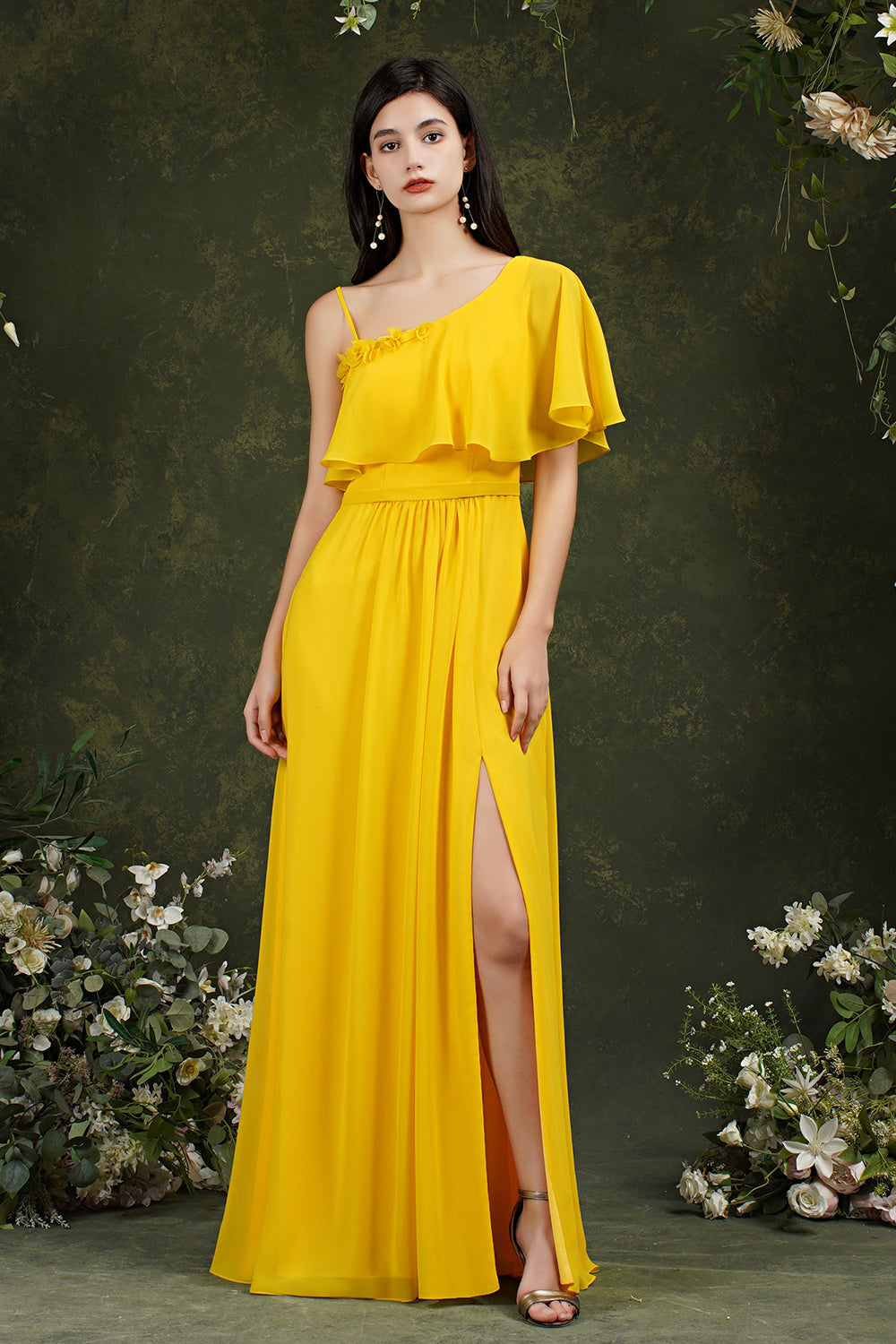 sachin and babi light blue dress [FINAL SALE] Cinnamon Rose Pleated Convertible Maxi Chiffon Bridesmaid Dress Change Color from Swatches / 2X / N20 main image 1