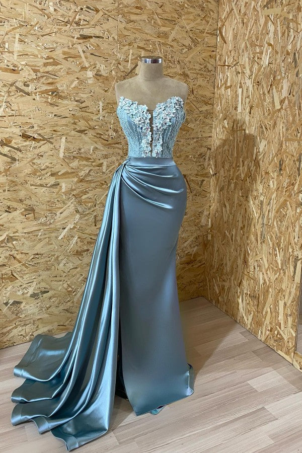 Unique Long Sweetheart Mermaid Prom Dress with Appliques Lace – BIZTUNNEL