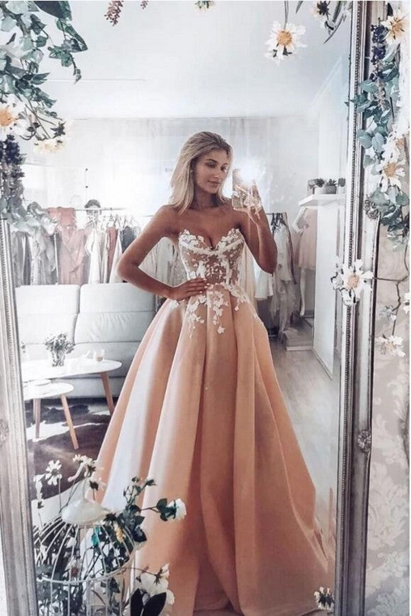 Vintage A-line Sweetheart Ruffles Long Prom Dress with Appliques Lace Vintage A-line Sweetheart Ruffles Long Prom Dress with Appliques Lace
