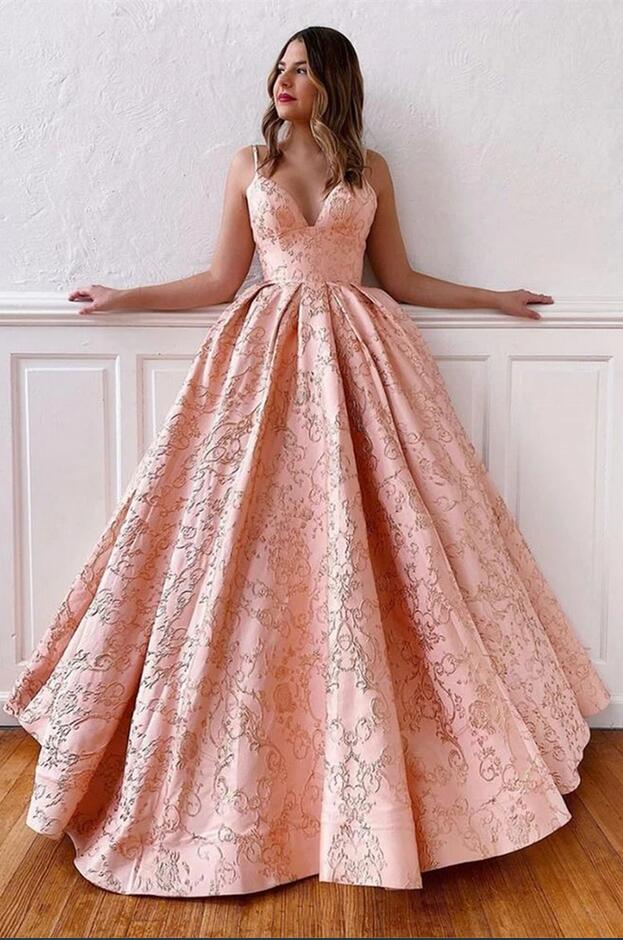 vintage backless prom dresses Vintage Long A-line V-neck Spaghetti Straps Satin Backless Prom Dress