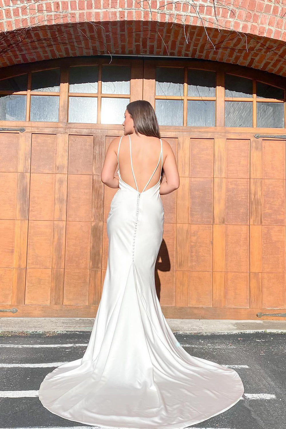 Charming Spaghetti Straps Sweetheart Open Back Mermaid Wedding Dress With Appliques Tulle Lace main image 1