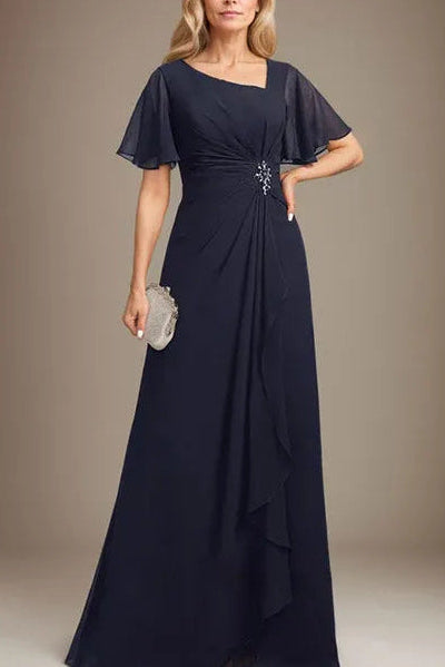 Chiffon A-line Asymmetrical Floor-Length Mother of the Bride Dress
