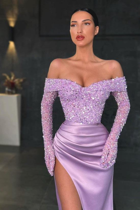 Sequins Prom Dress Mermaid With Slit