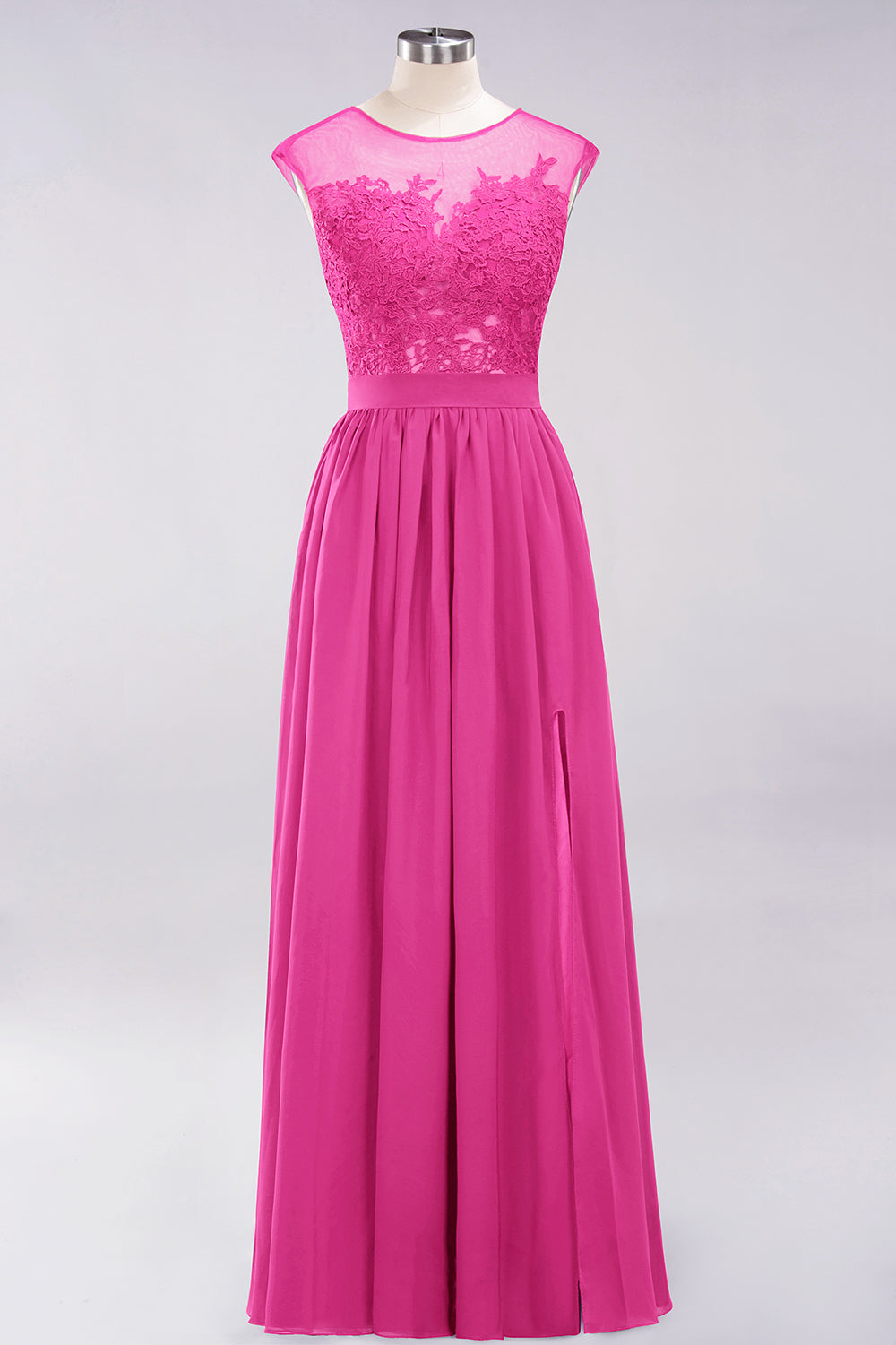 A-Line/Princess Off-the-Shoulder Sleeveless Long Bridesmaid Dresses with Side Slit & Appliqued