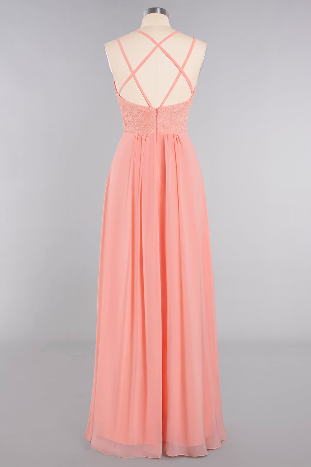 Load image into Gallery viewer, A-Line Chiffon Spaghetti Straps Sweetheart Long Bridesmaid Dress with Slit-BIZTUNNEL
