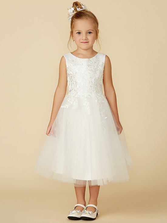 Sequin Appliques Tulle A-Line Girl Communion Dress by Cinderella Couture USA AS8111J