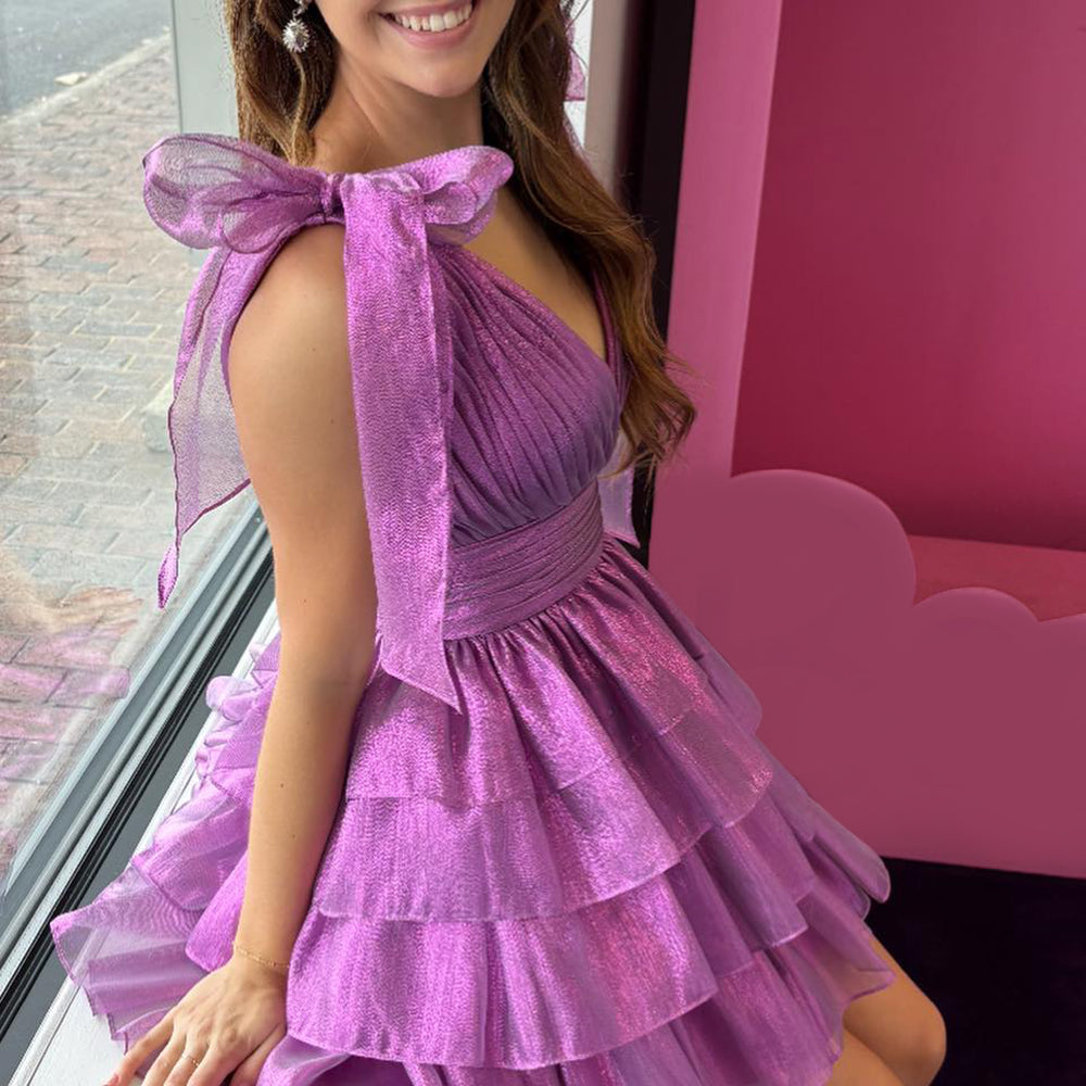 
                  
                    A Line Royal Blue Short Homecoming Dress With Ruffles
                  
                