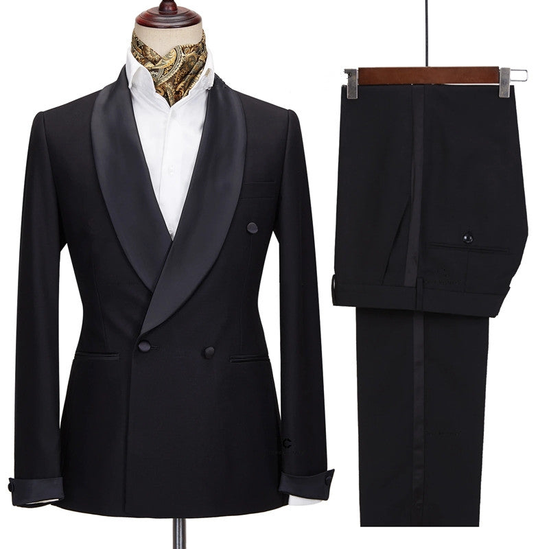 
                  
                    Abraham Formal Black Shawl Lapel Men Suits For Wedding
                  
                