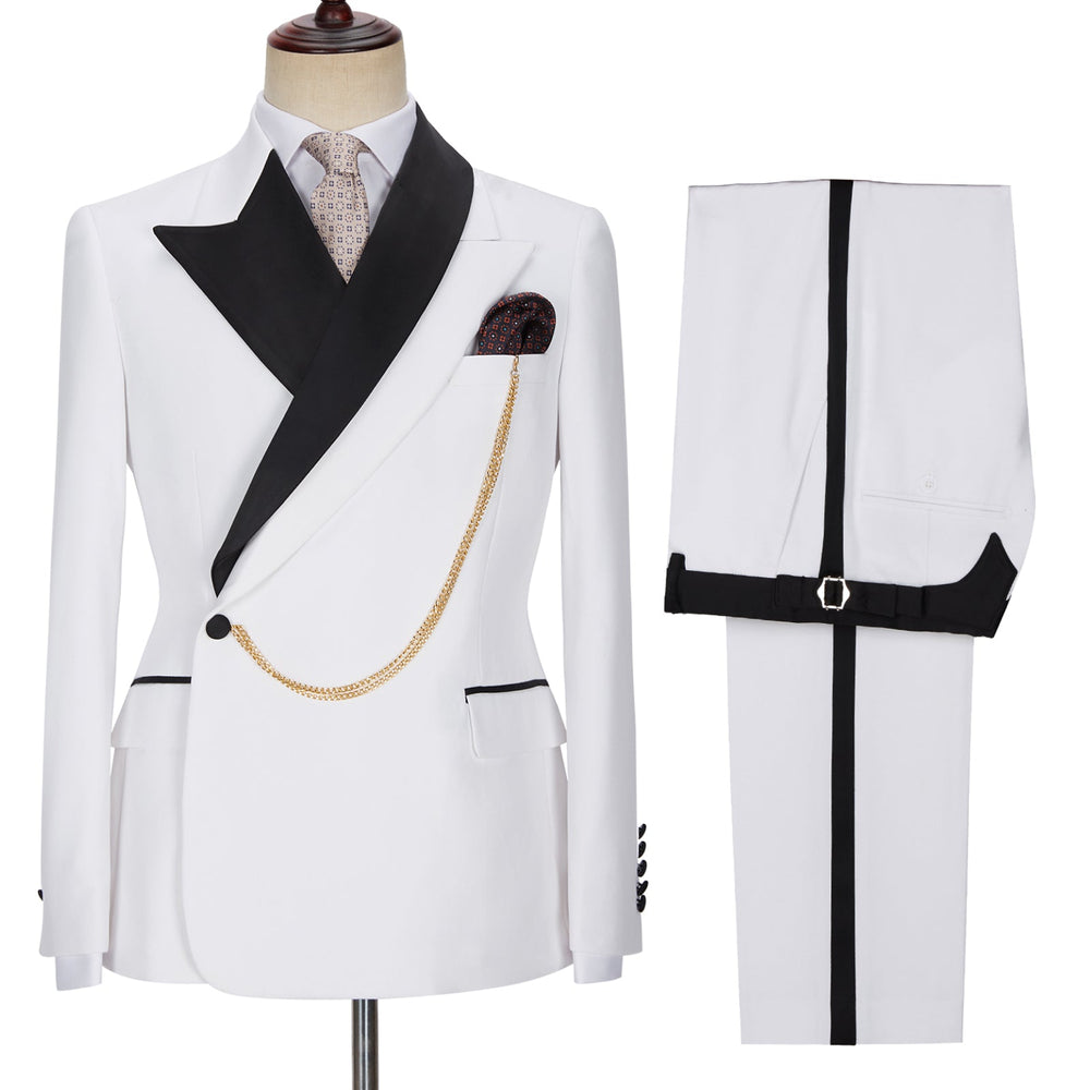 
                  
                    Adonis Fashion White Peaked Lapel Bespoke Wedding Suits for Men
                  
                
