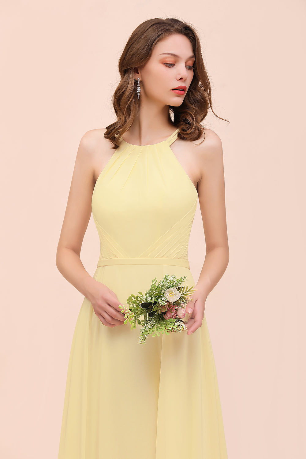 Strapless Chiffon Full Length Gowns Daffodil