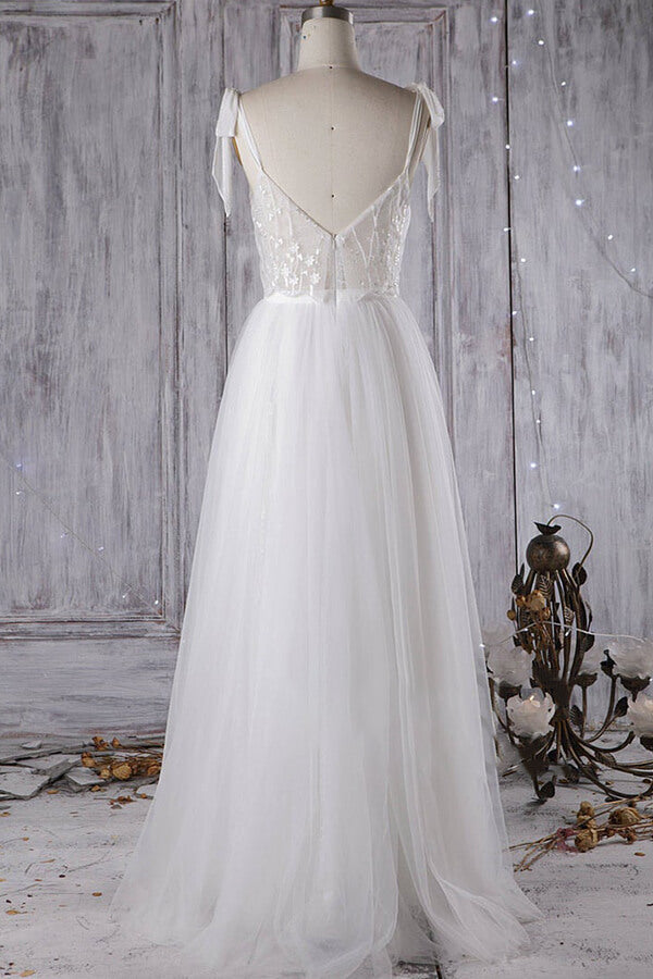 Affordable Long A-Line Sweetheart Tulle Lace Backless Wedding Dress Affordable Long A-Line Sweetheart Tulle Lace Backless Wedding Dress