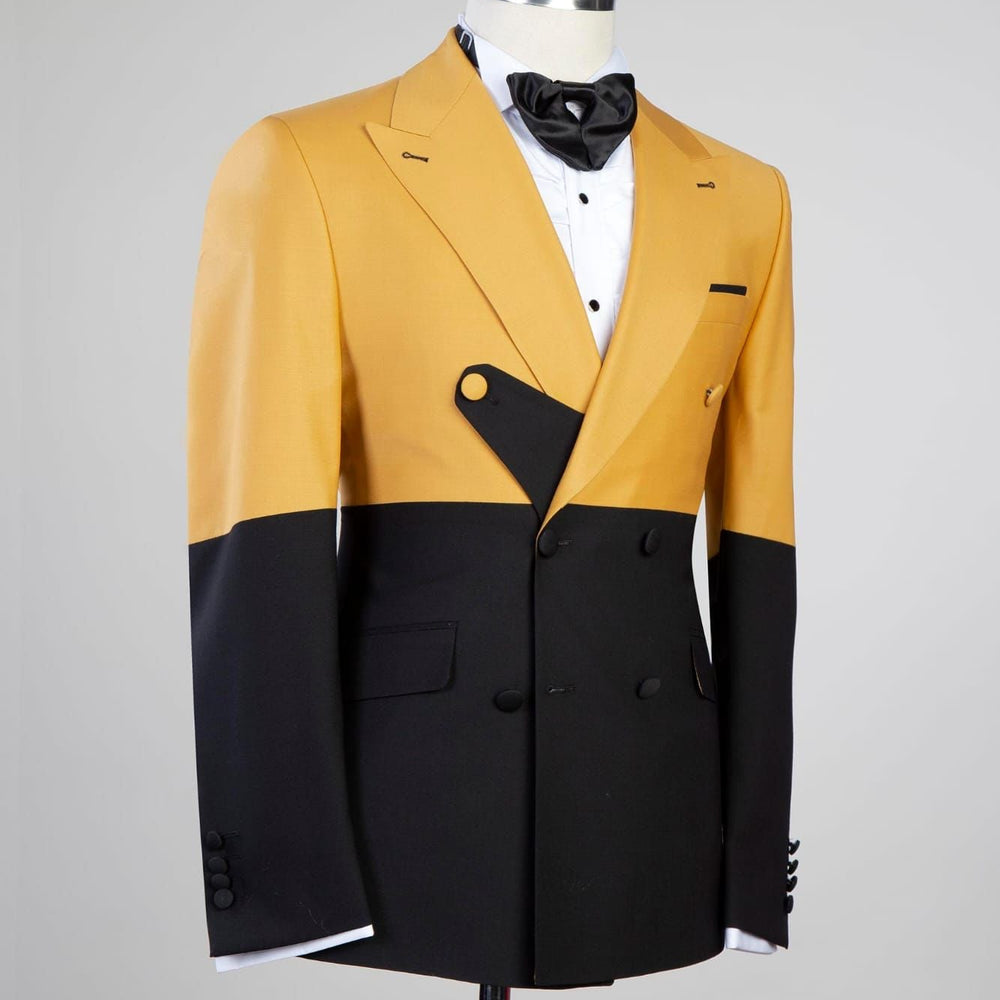 
                  
                    Alfred Yellow And Black Two Pieces Close Fitting Prom Suits
                  
                