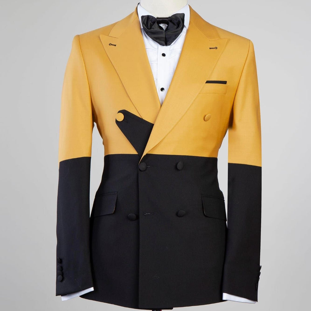 
                  
                    Alfred Yellow And Black Two Pieces Close Fitting Prom Suits
                  
                