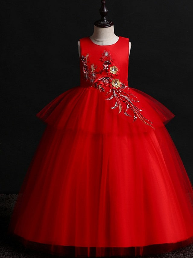 Elegant Sleeveless Jewel Ball Gown Flower Girl Dress main image 1
