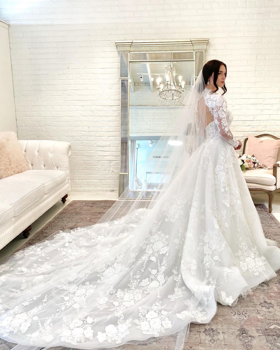 Long Sleeves Open Back Luxurious Wedding Dresses Online, Cheap Bridal Dresses, WD642