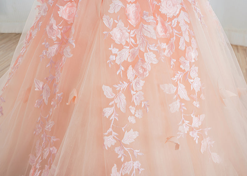 Lace Applique Sleeveless Tulle Flower Girl Ball Gown Black