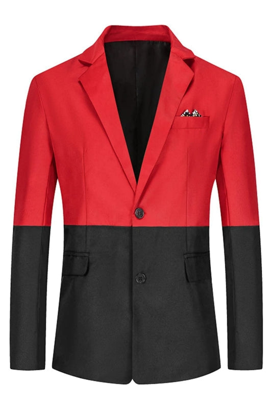 Logan Black And Red Notched Lapel Two Pieces Fashion Prom Suits