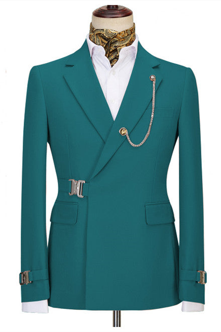 Brayden Blue Green Notched Lapel Fashion Two Pieces Men suits