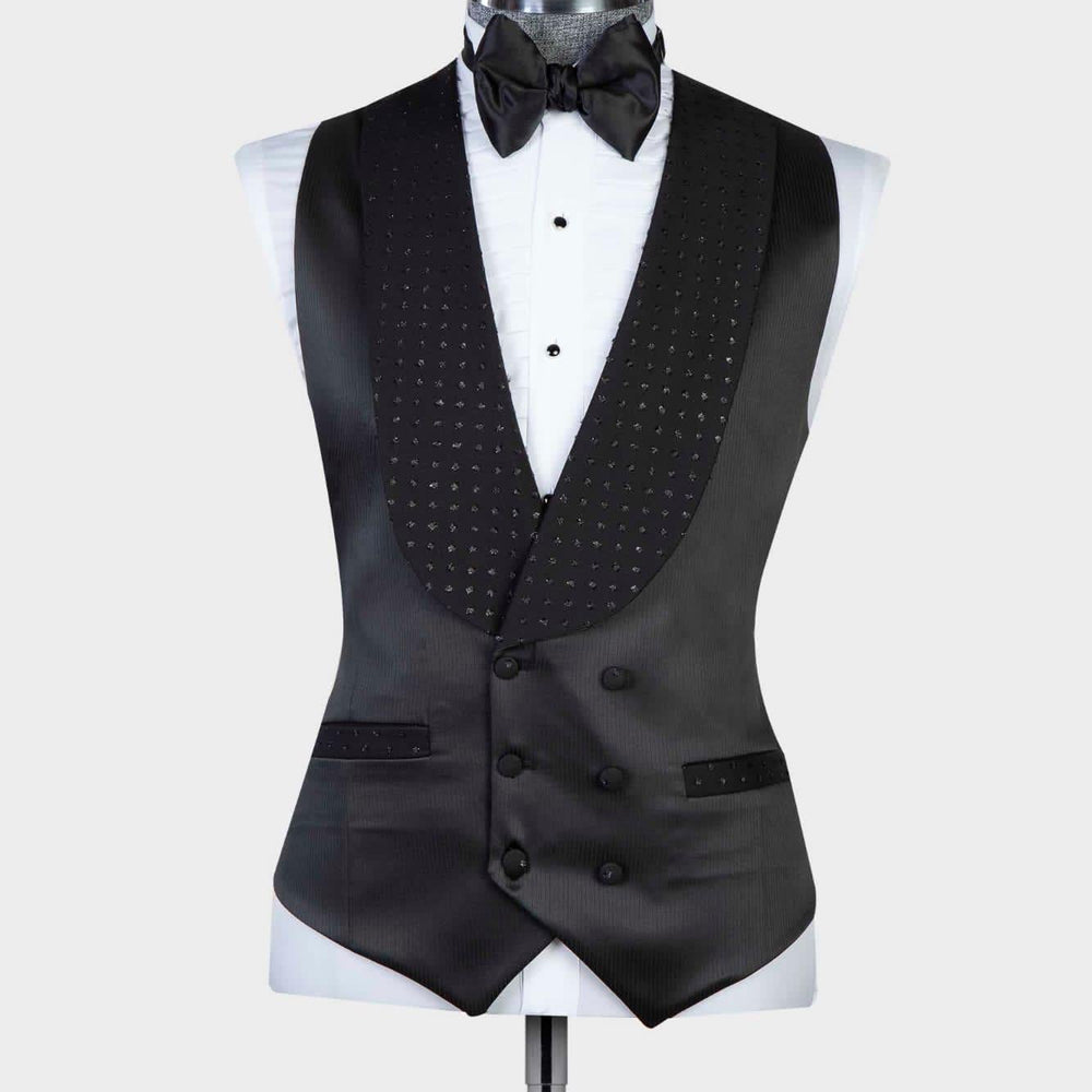 
                  
                    Bradford Black Two Pieces Shawl Lapel Bespoke Wedding Suits
                  
                