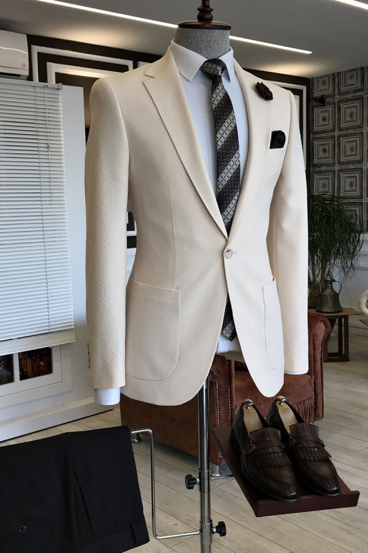 Harley Champagne Notched Lapel Two Pieces Prom Suits