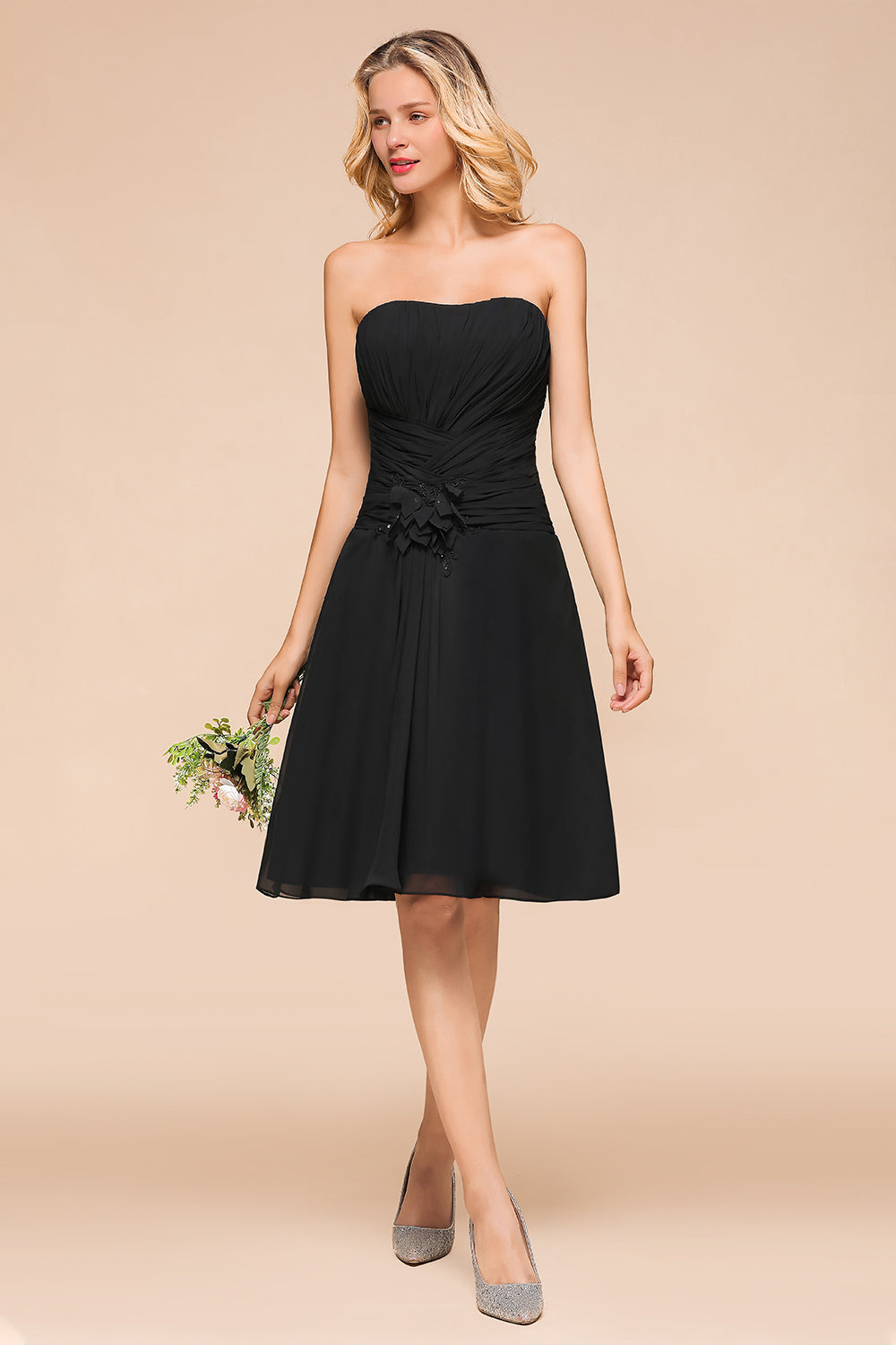 little black dress bridesmaid Black Bridesmaid Dress,Short Bridesmaid Dress,Chiffon Bridesmaid Dress,BD00190, US8 / Burgundy