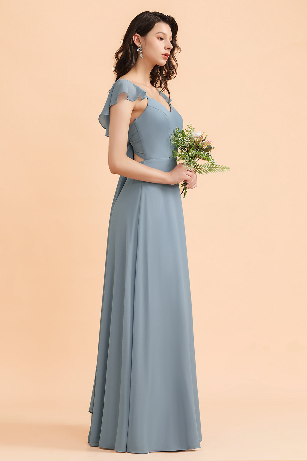 low back bridesmaid dress Ever-Pretty Pleated Low Back Maxi A-line Bridesmaid Dress