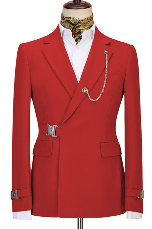 Norberto Chic Red Notched Lapel Prom Suits For Men