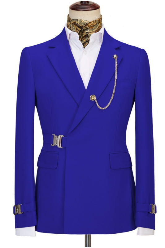 Marshaii Chic Royal Blue Notced Lapel Men Suits For Prom