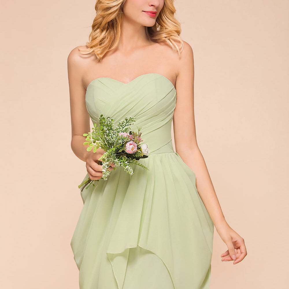 Classy Short A-line Strapless Chiffon Light Green Bridesmaid Dress Wit BIZTUNNEL Classy Short A-line Strapless Chiffon Light Green Bridesmaid Dress Wit BIZTUNNEL