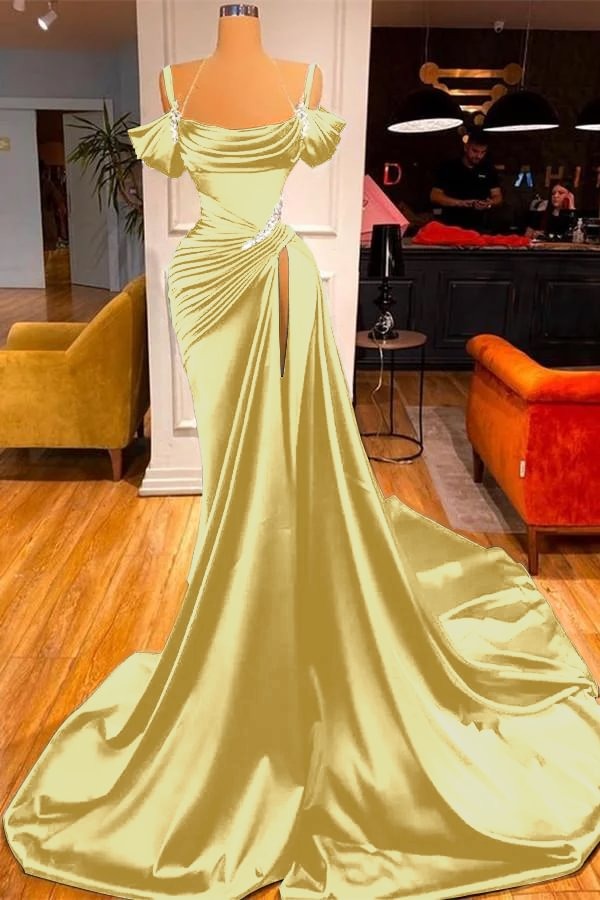 Dark Green Long Off-the-Shoulder Mermaid Prom Dress with Slit Dark Green Long Off-the-Shoulder Mermaid Prom Dress with Slit