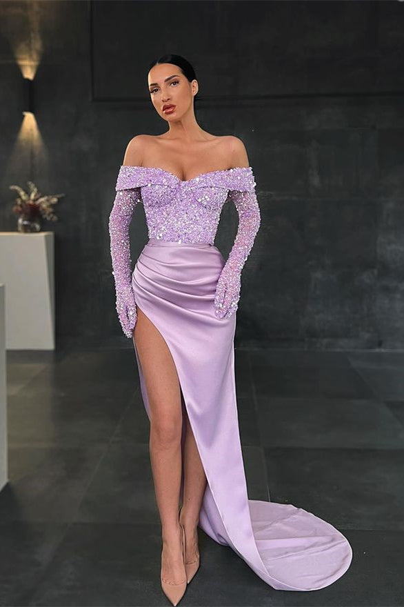 Sequins Prom Dress Mermaid With Slit