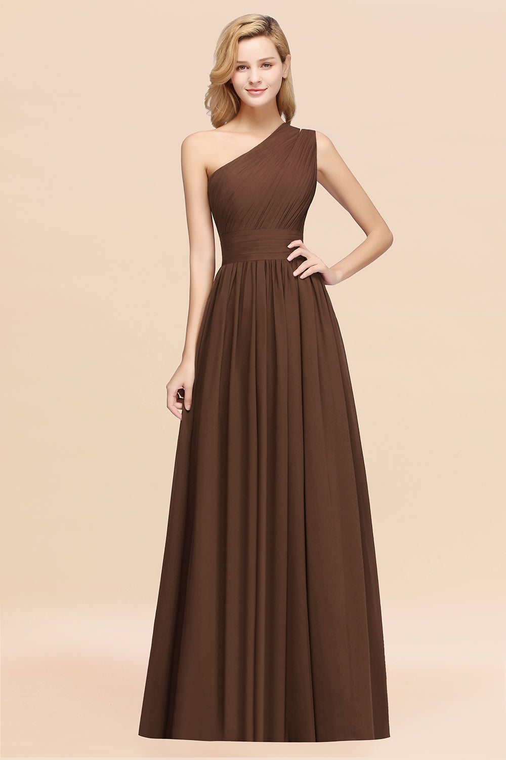 Elegant A-Line Chiffon One Shoulder Ruffles Long Bridesmaid Dresses Elegant A-Line Chiffon One Shoulder Ruffles Long Bridesmaid Dresses