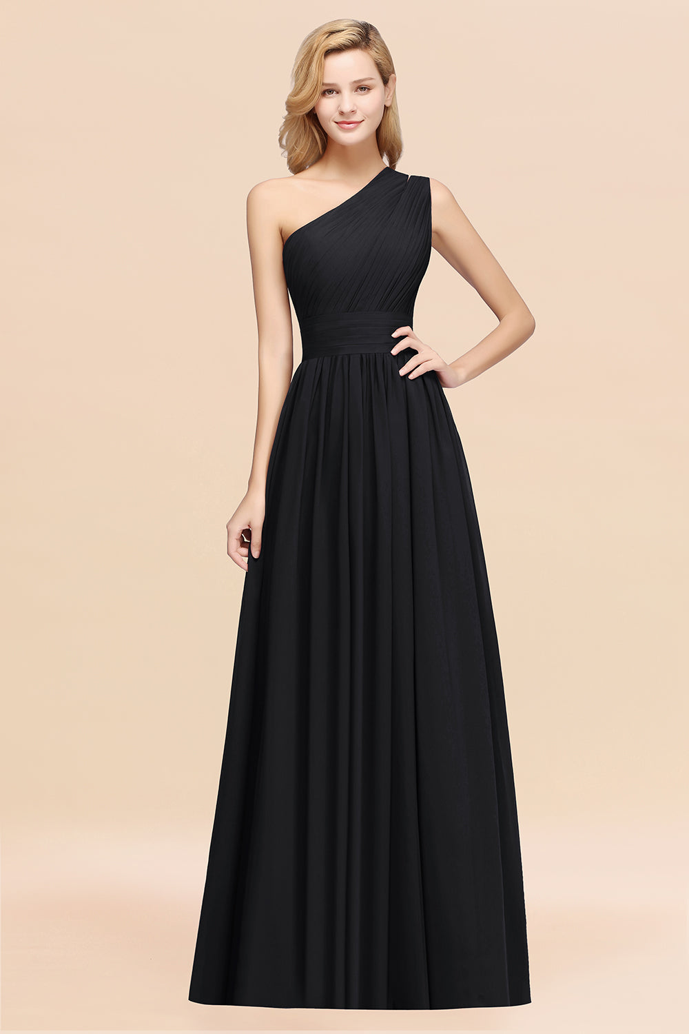 Elegant A-Line Chiffon One Shoulder Ruffles Long Bridesmaid Dresses Elegant A-Line Chiffon One Shoulder Ruffles Long Bridesmaid Dresses
