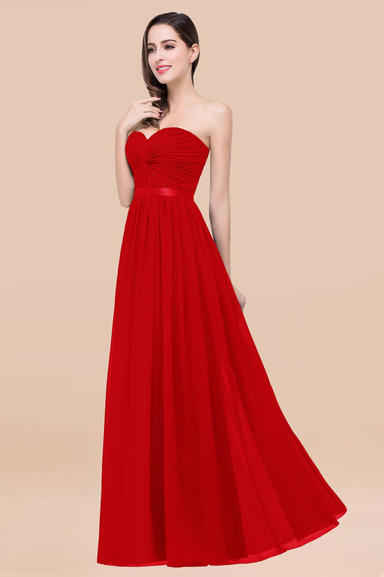 A-line Chiffon Sweetheart Bridesmaid Long Evening Gown PG248