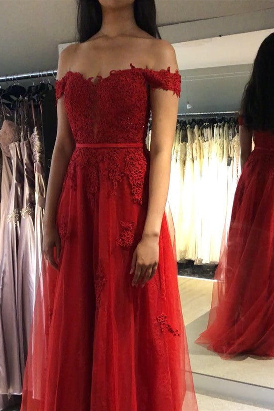 Tulle Prom Dress Long with Appliques and Beading,Prom Dresses,Pageant Dress main image 1