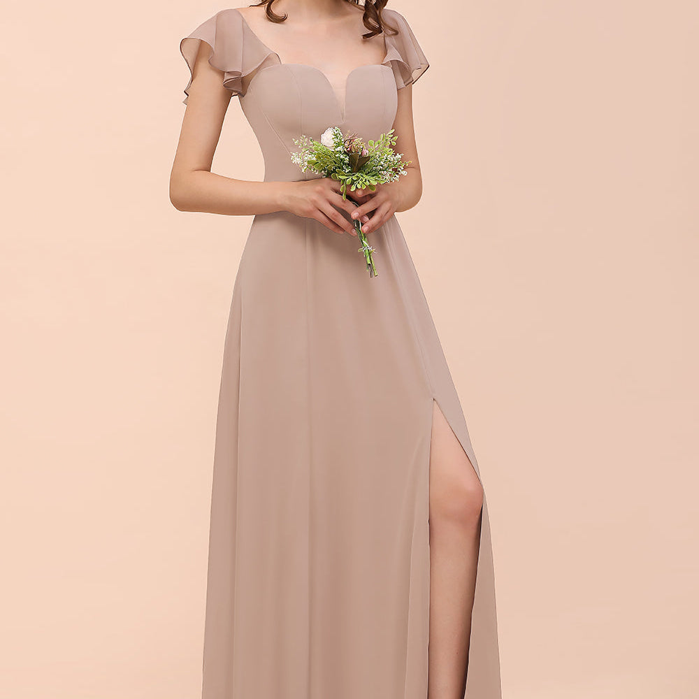 
                  
                    Elegant Long A-line Chiffon Front Slit Chiffon Bridesmaid Dress with Slit-BIZTUNNEL
                  
                