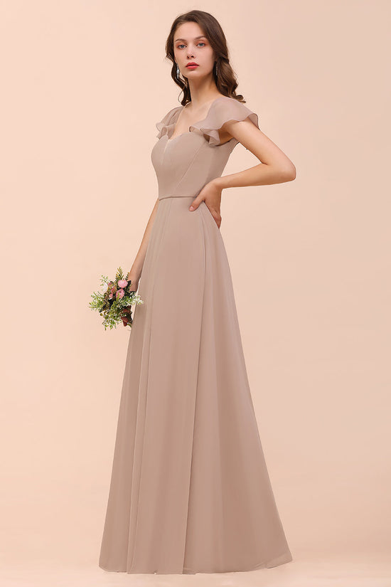 Charger l&amp;#39;image dans la galerie, Elegant Long A-line Chiffon Front Slit Chiffon Bridesmaid Dress with Slit-BIZTUNNEL
