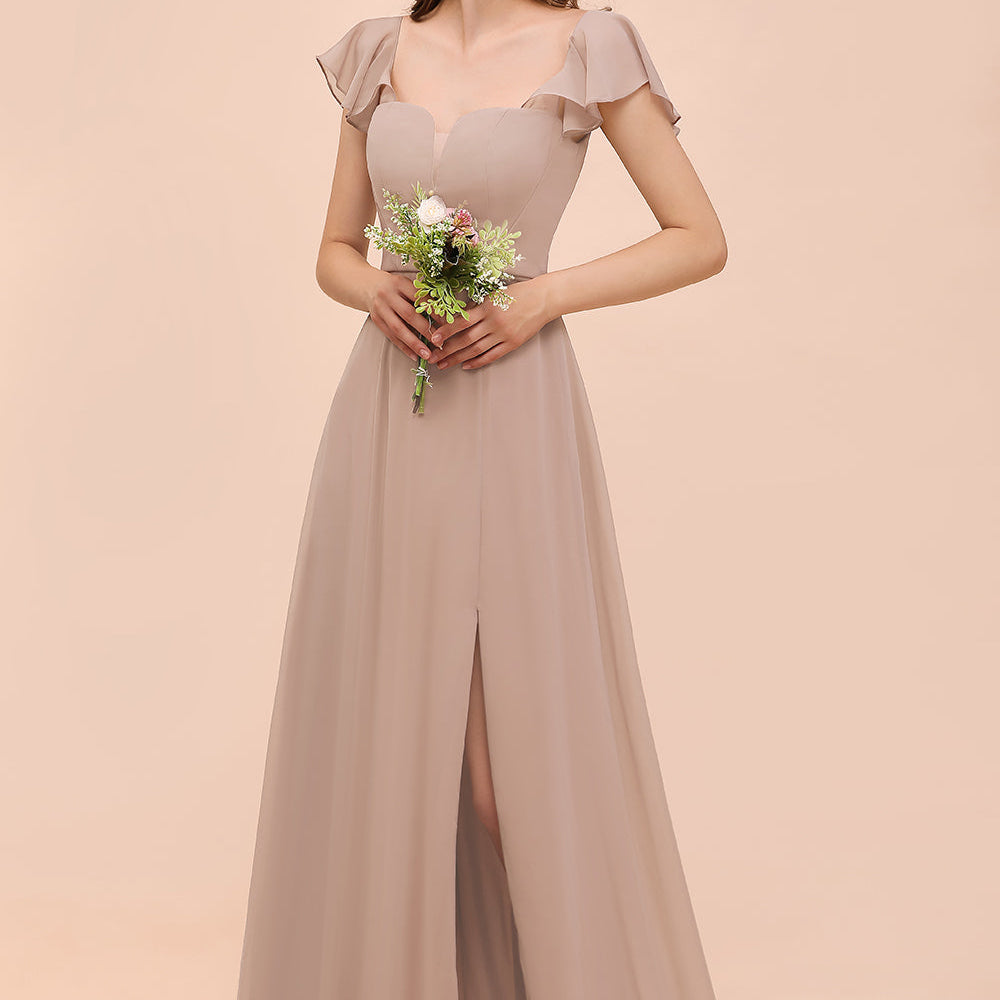 
                  
                    Elegant Long A-line Chiffon Front Slit Chiffon Bridesmaid Dress with Slit-BIZTUNNEL
                  
                