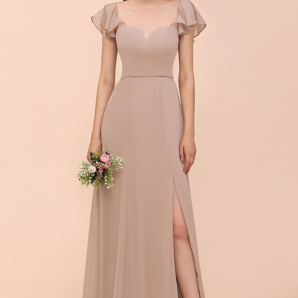 
                  
                    Elegant Long A-line Chiffon Front Slit Chiffon Bridesmaid Dress with Slit-BIZTUNNEL
                  
                