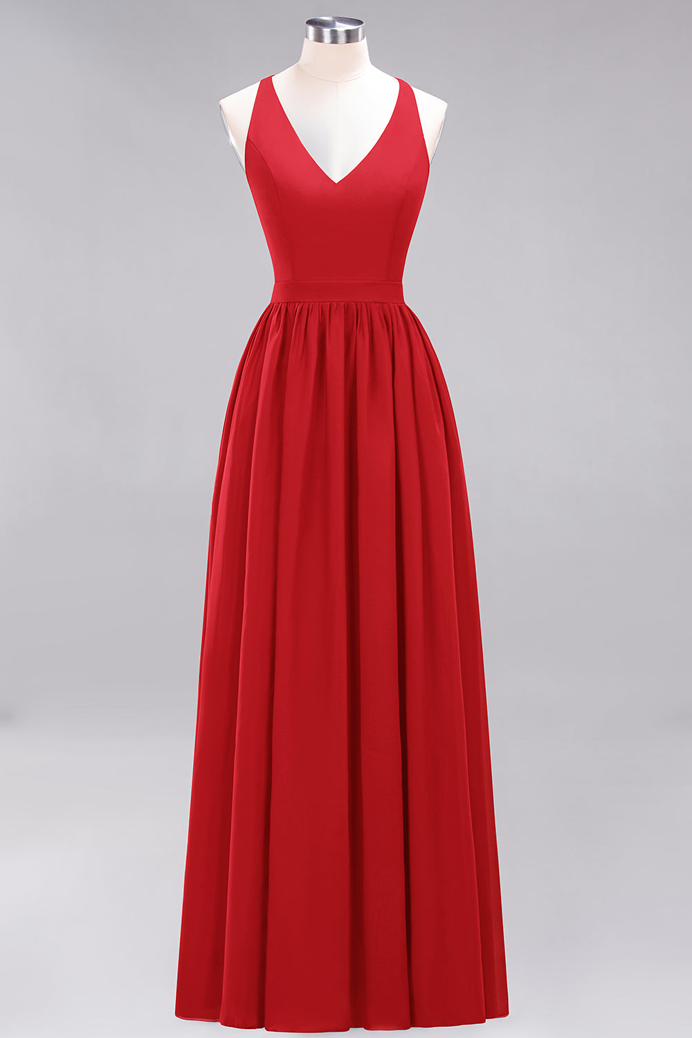 Elegant Long A-line Chiffon V-Neck Chiffon Bridesmaid Dress BIZTUNNEL Elegant Long A-line Chiffon V-Neck Chiffon Bridesmaid Dress BIZTUNNEL