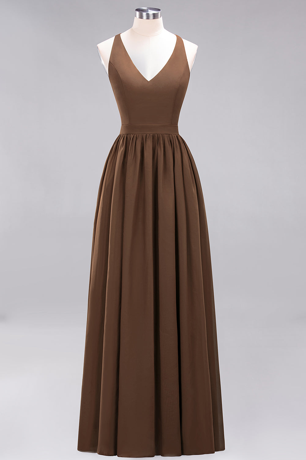 Elegant Long A-line Chiffon V-Neck Chiffon Bridesmaid Dress BIZTUNNEL Elegant Long A-line Chiffon V-Neck Chiffon Bridesmaid Dress BIZTUNNEL