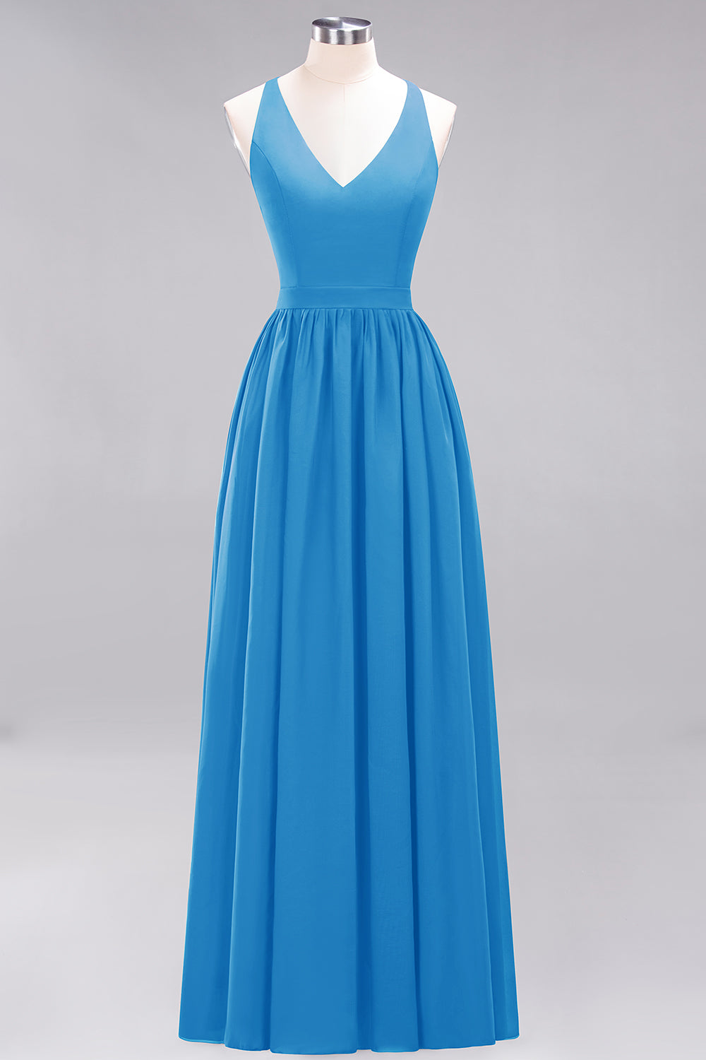 Elegant Long A-line Chiffon V-Neck Chiffon Bridesmaid Dress BIZTUNNEL Elegant Long A-line Chiffon V-Neck Chiffon Bridesmaid Dress BIZTUNNEL