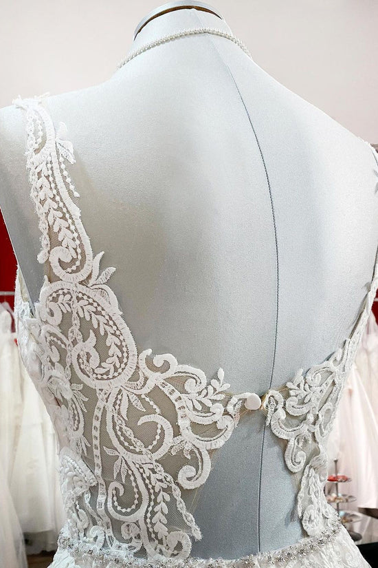 Carregar imagem no visualizador da galeria, Elegant Long A-line Princess Tulle Sweetheart Ruffles Wedding Dress-BIZTUNNEL
