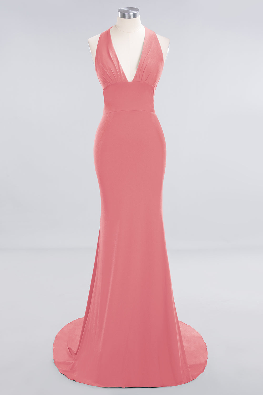 Best Long V-neck Straps Mermaid Backless Formal Evening Dresses