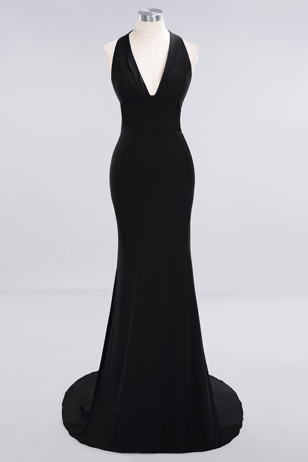 Elegant Halter Sleeveless V-neck Long Mermaid Prom Dress main image 0
