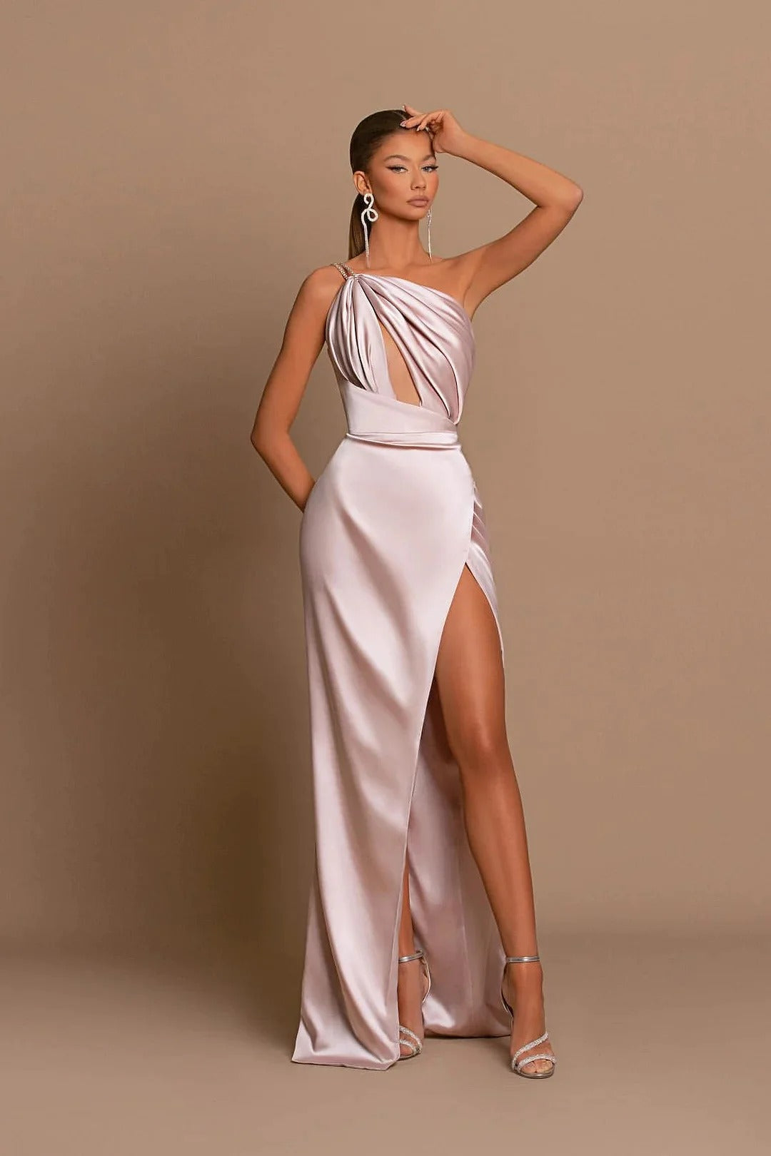 Elegant Long Mermaid One Shoulder Formal Prom Dress With Slit BC16534-BIZTUNNEL