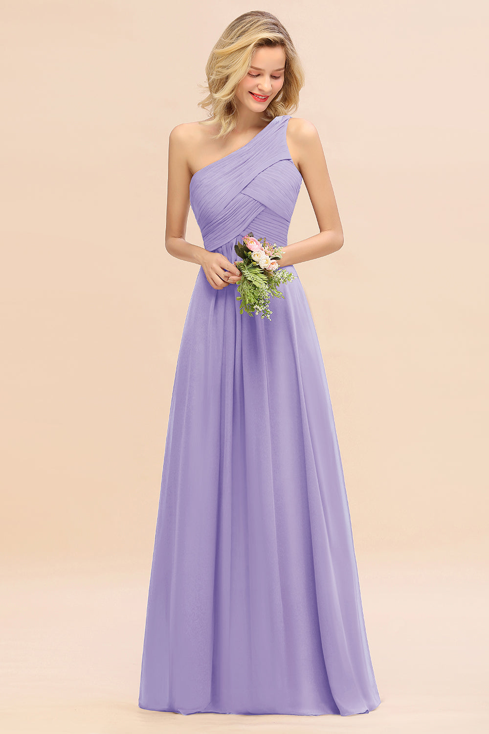 Elegant Long One Shoulder Chiffon Bridesmaid Dress Elegant Long One Shoulder Chiffon Bridesmaid Dress