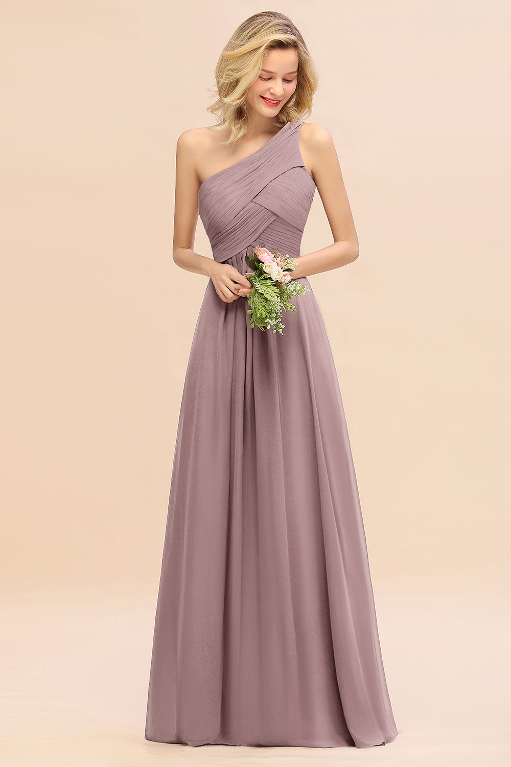 Elegant Long One Shoulder Chiffon Bridesmaid Dress Elegant Long One Shoulder Chiffon Bridesmaid Dress
