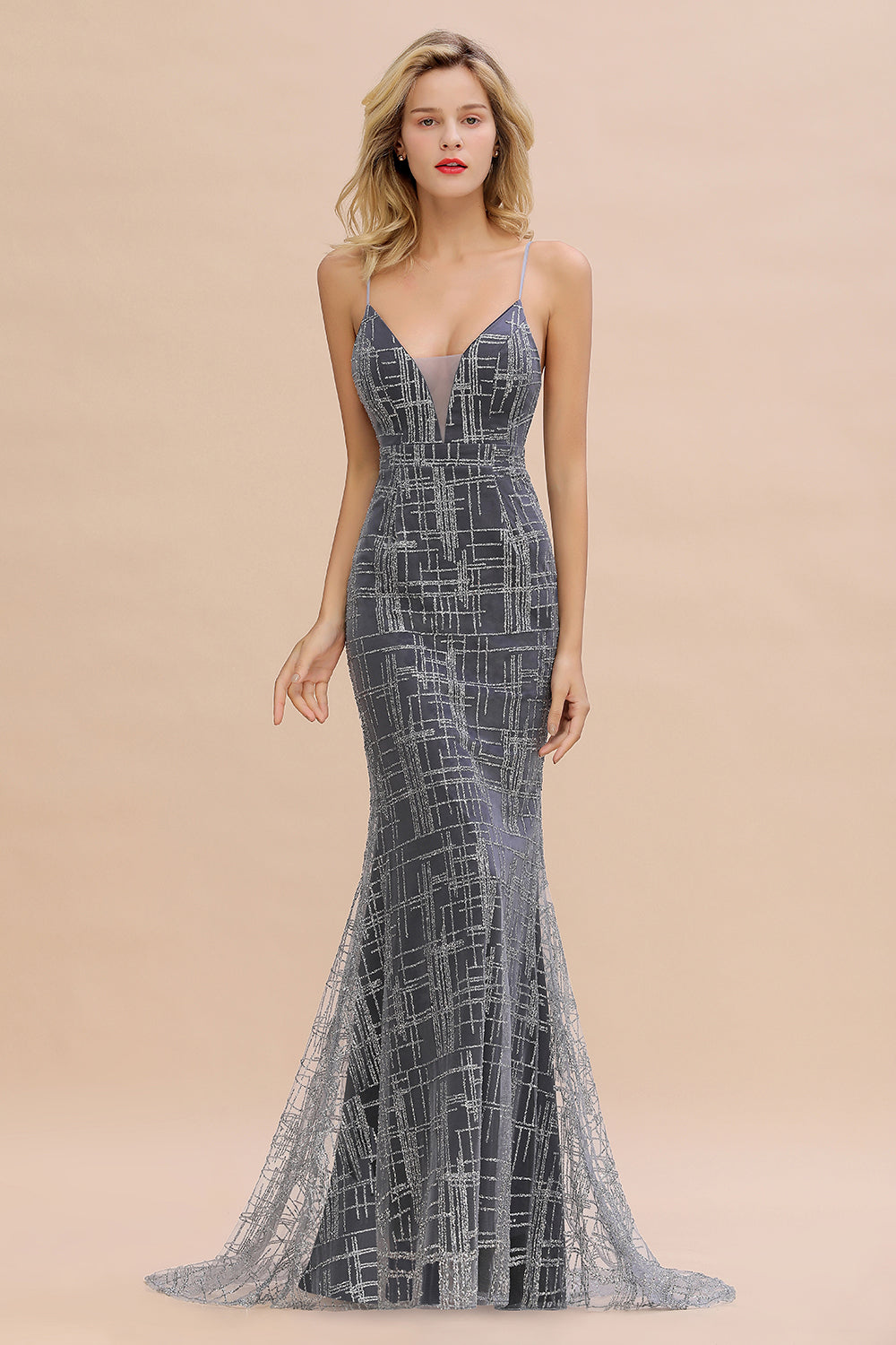 Elegant Mermaid Sleeveless Long Evening Dress-BIZTUNNEL