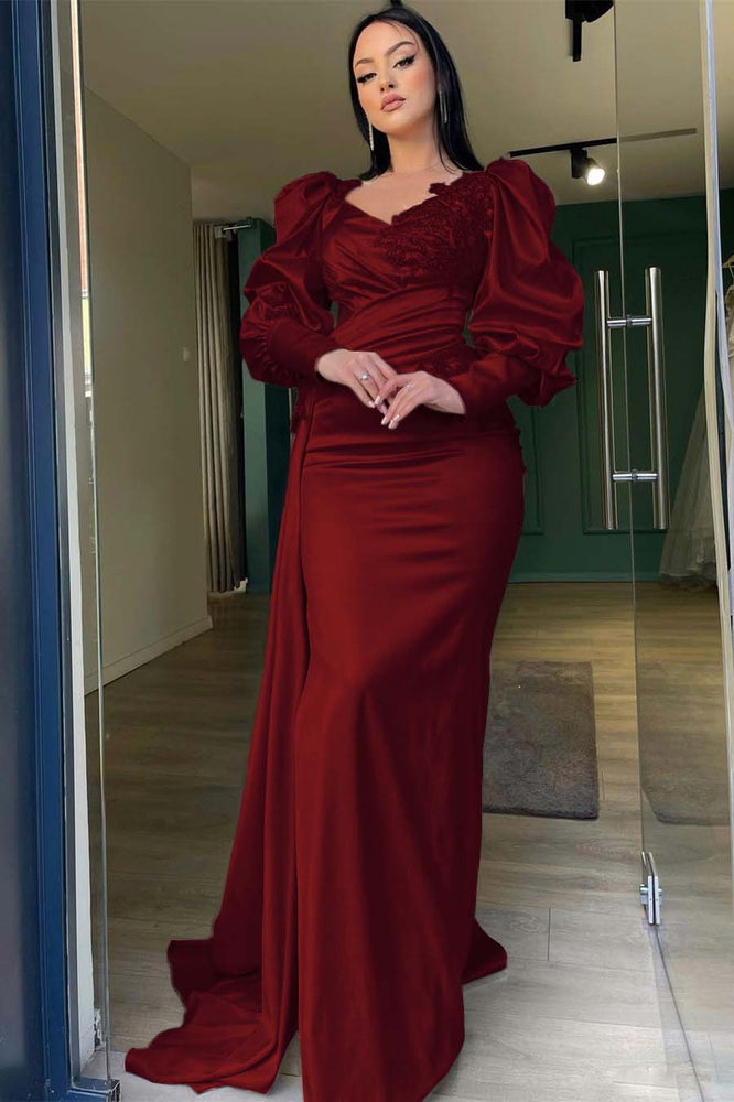 
                  
                    Elegant White evening dress long sleeves with Beadings Slit
                  
                